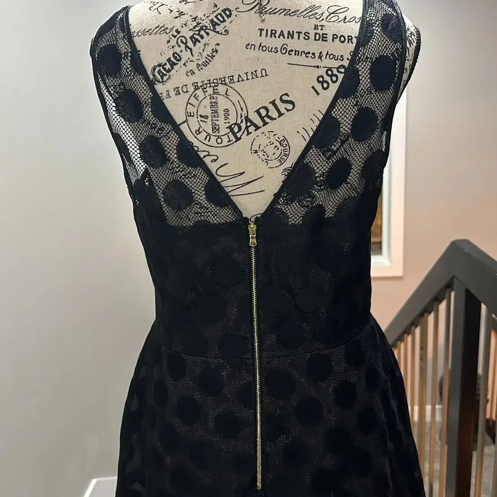 Betsey Johnson Retro 50s Fit & Flare Black Polka Dot Dress - Size 10/M - Picture 7 of 12